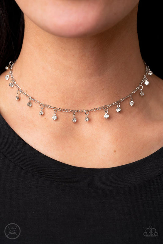 Bringing SPARKLE Back - White Rhinestone Choker Necklace Paparazzi N0806