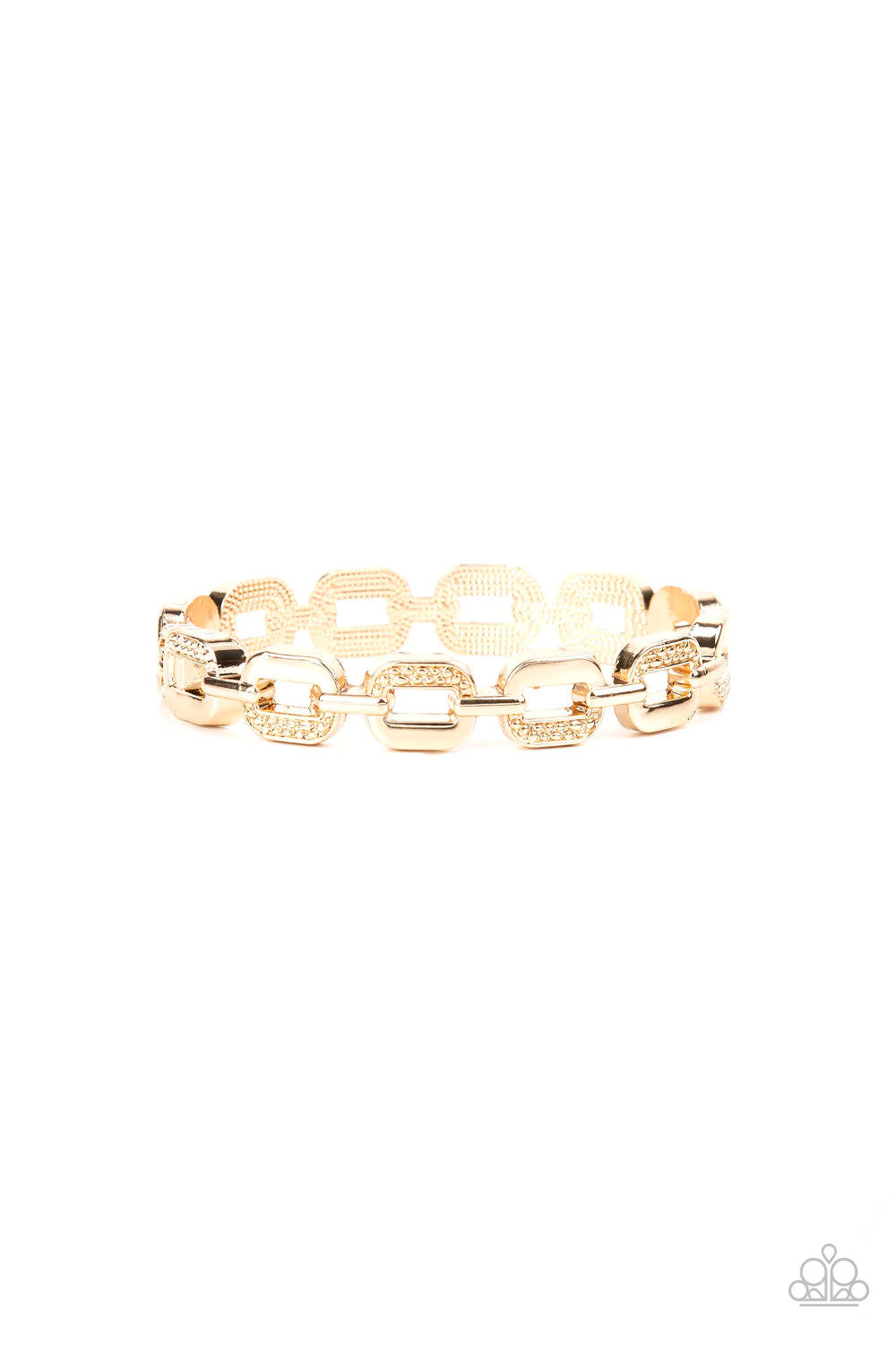 Powerhouse Plunder Gold Link Hinge Bracelet Paparazzi B0576