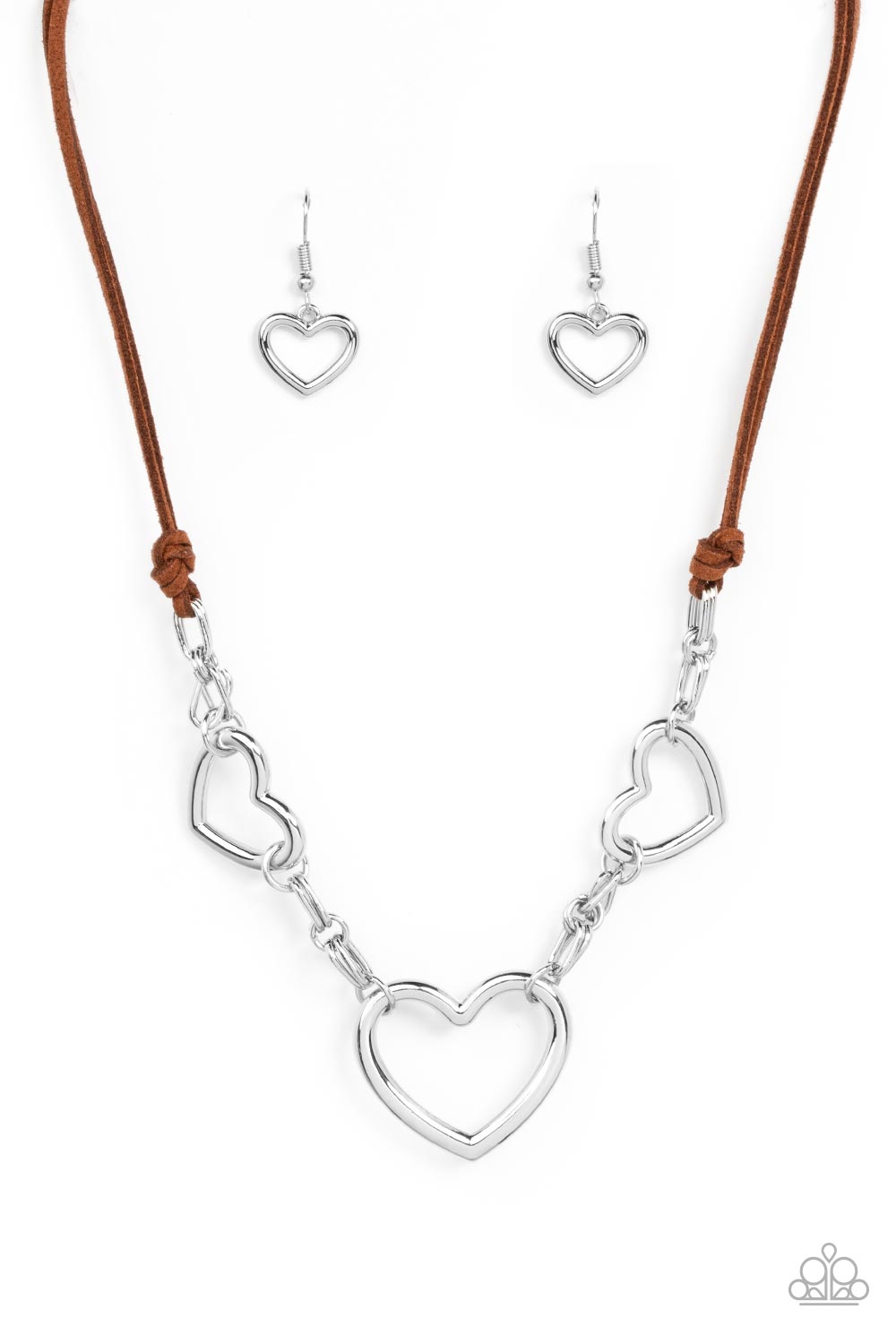 Fashionable Flirt - Brown Heart Necklace Paparazzi N0573