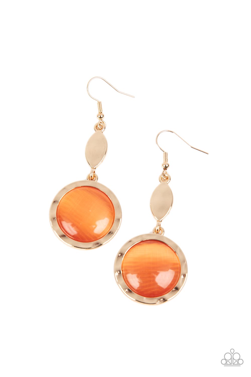 Magically Magnificent - Orange Cat's Eye Stone Earring Paparazzi E1105