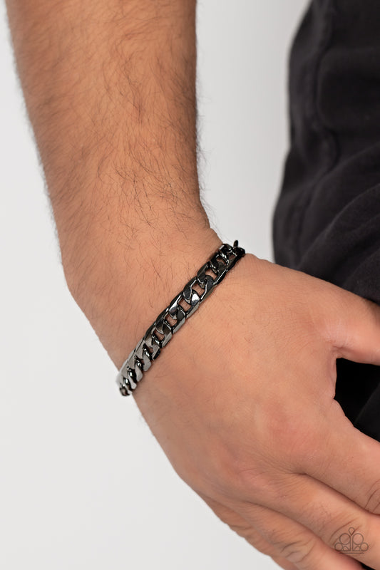 Rockstar Road - Black Gunmetal Urban Chain Bracelet Paparazzi B0672