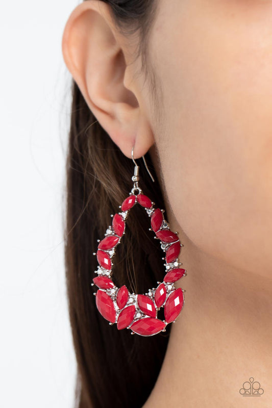 Tenacious Treasure - Red Earring Paparazzi E0343