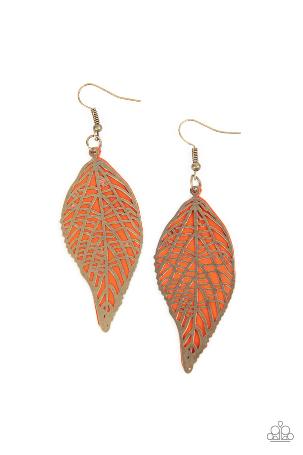 Leafy Luxury - Orange Earring Paparazzi E0459