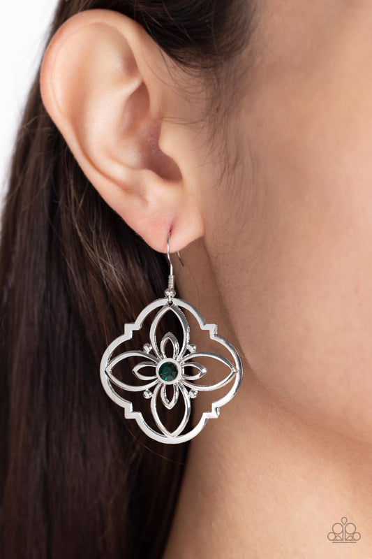 Treasure GROVE - Green Earring Paparazzi E0488