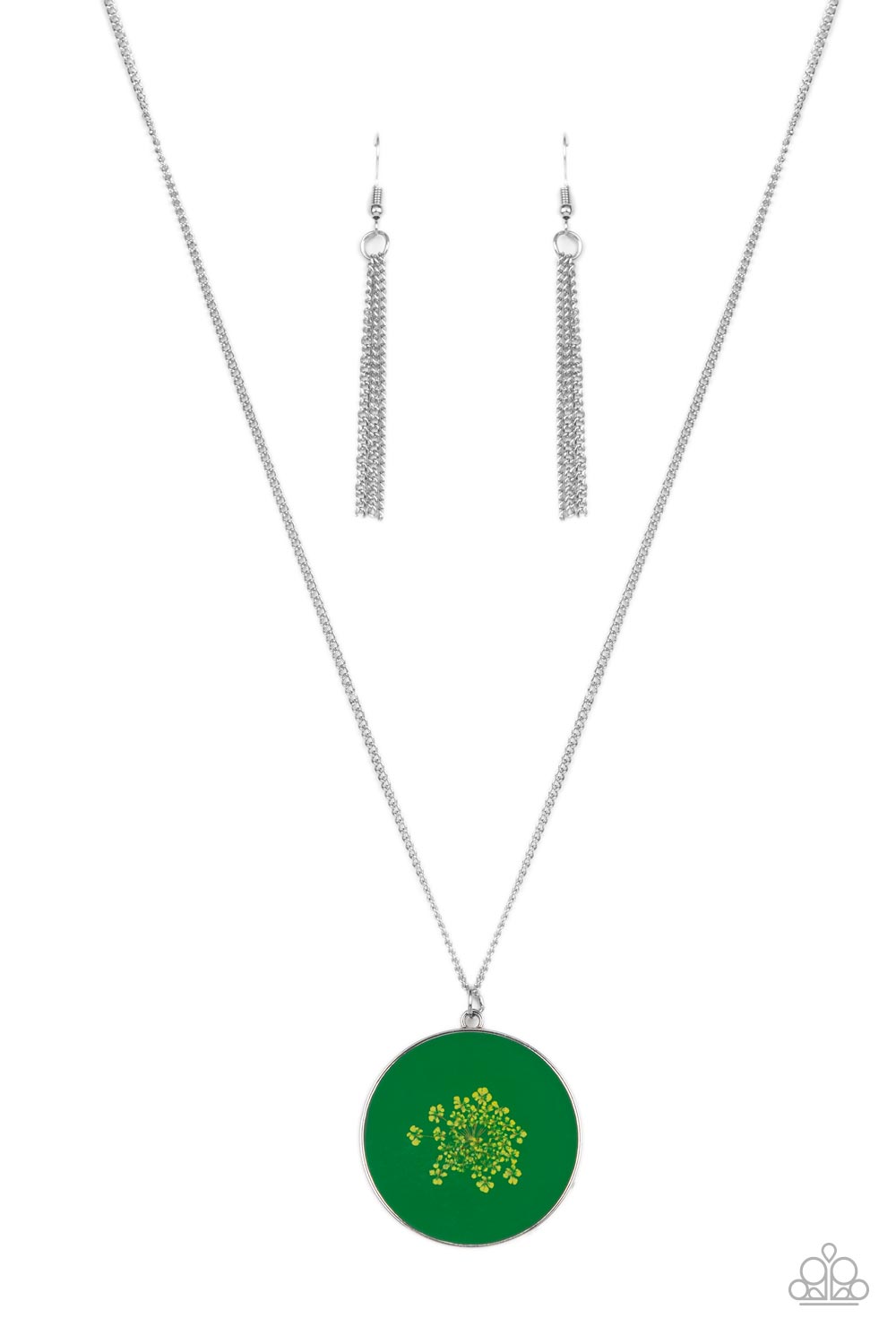 Prairie Picnic - Green Flower Necklace Paparazzi N0689