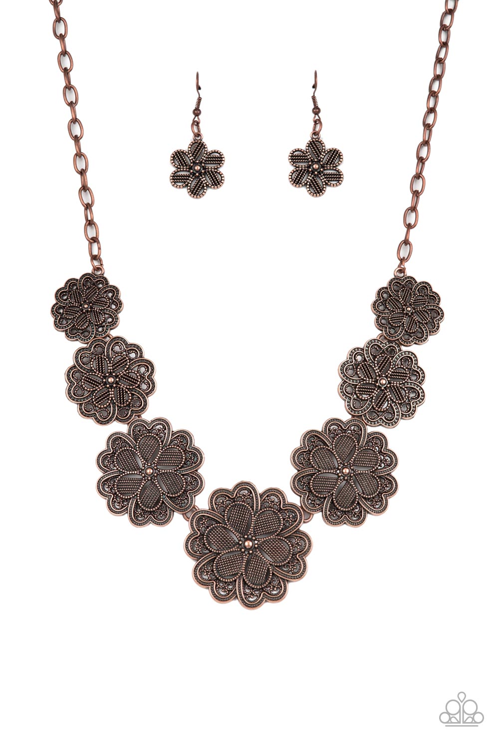 Basketful of Blossoms - Copper Flower Necklace Paparazzi N0614