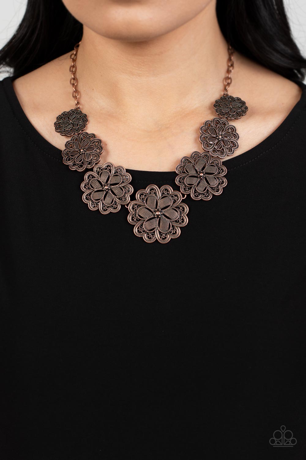 Basketful of Blossoms - Copper Flower Necklace Paparazzi N0614