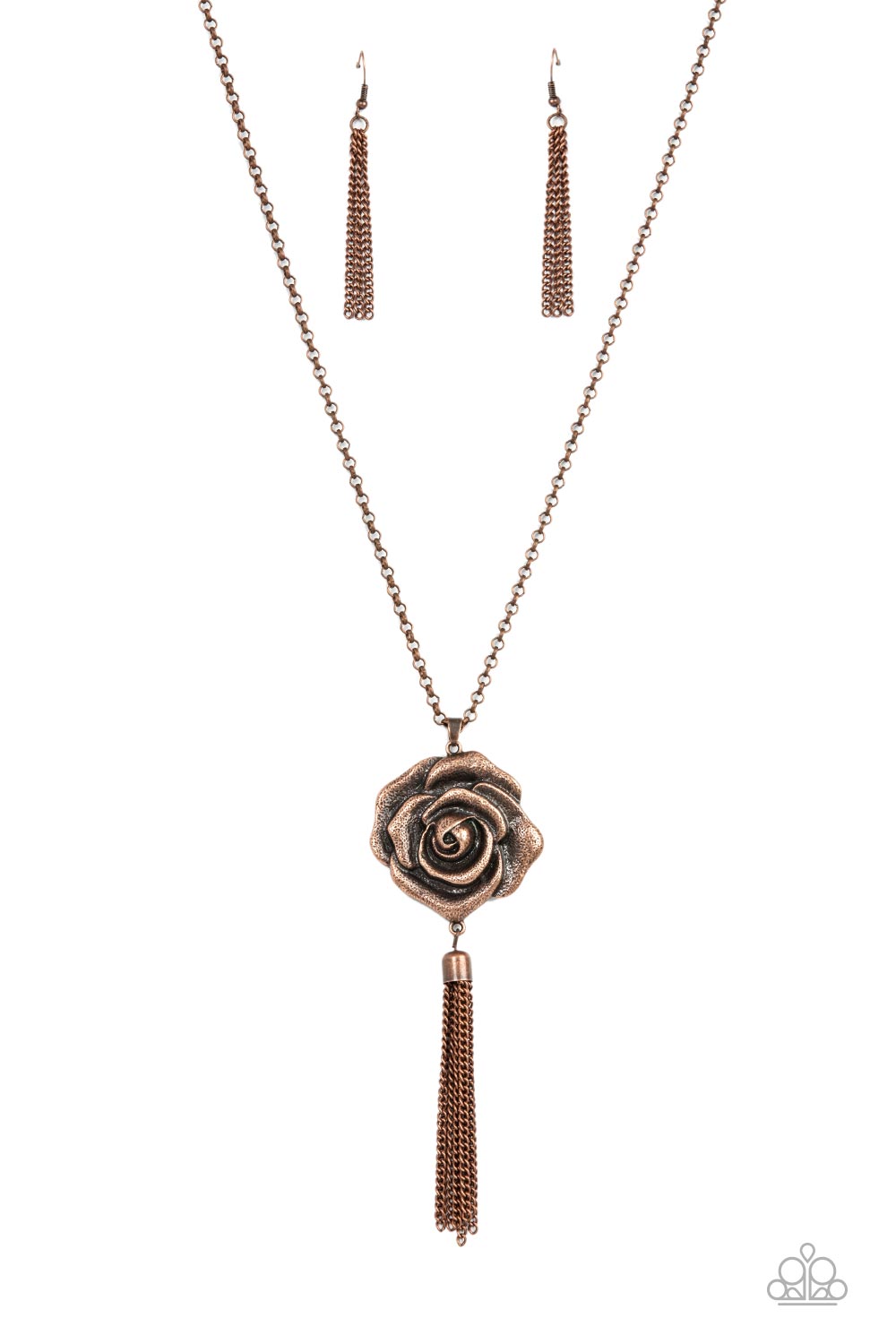 Rosy Redux - Copper Rose Flower Necklace Paparazzi N0872