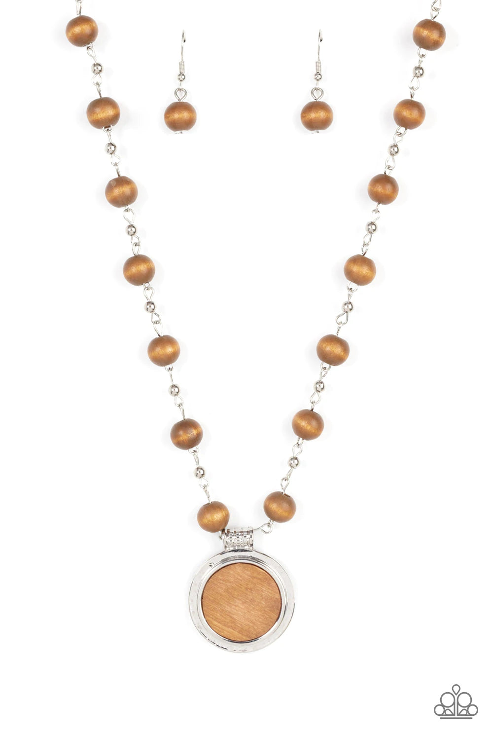 Soulful Sunrise Gold Brown Wooden Bead Necklace N0898