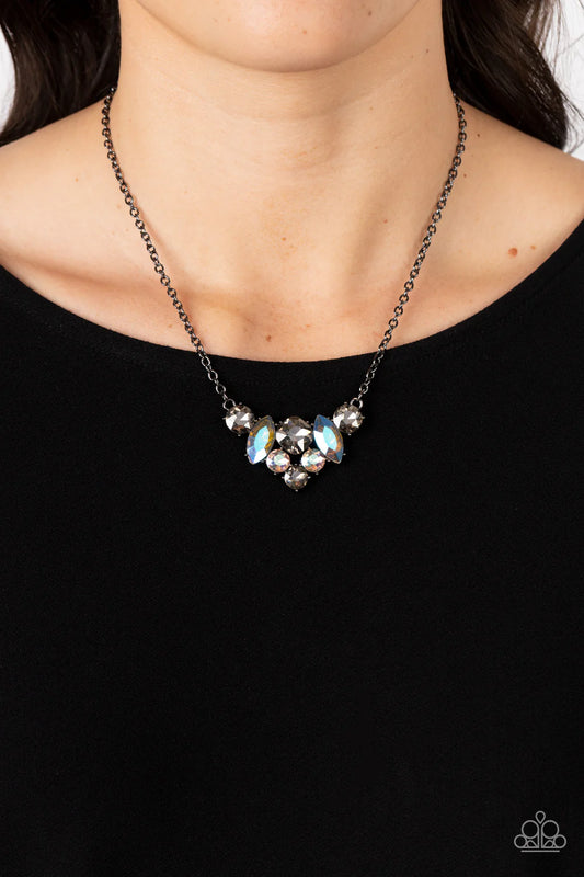 Lavishly Loaded Black Gunmetal Necklace Paparazzi N1383