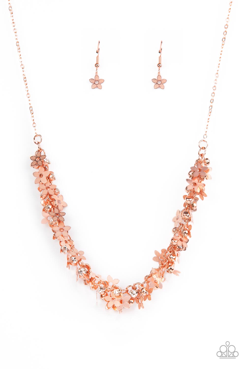 Fearlessly Floral - Copper Floral Flower Necklace Paparazzi N1138