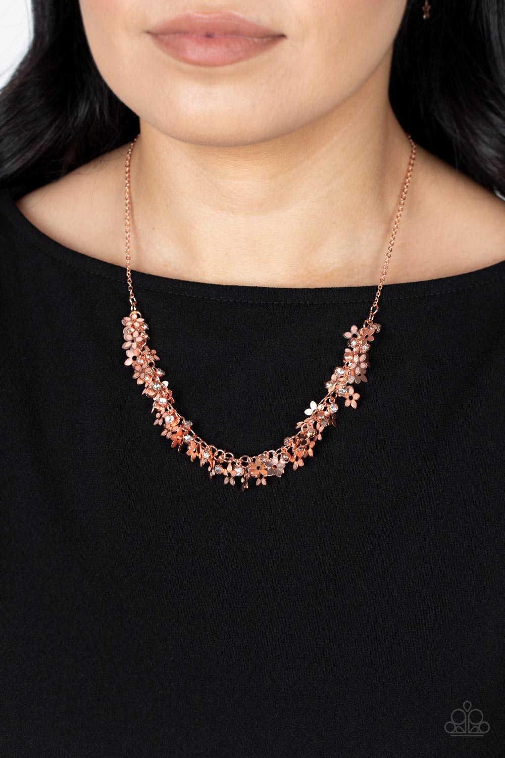 Fearlessly Floral - Copper Floral Flower Necklace Paparazzi N1138