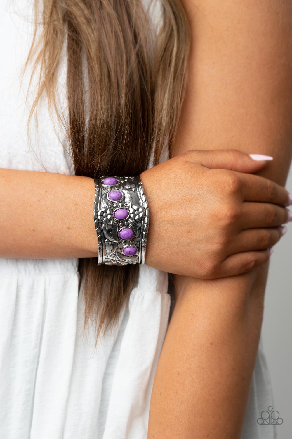 Welcome to the Badlands - Purple Santa Fe Style Cuff Bracelet Paparazzi B1007