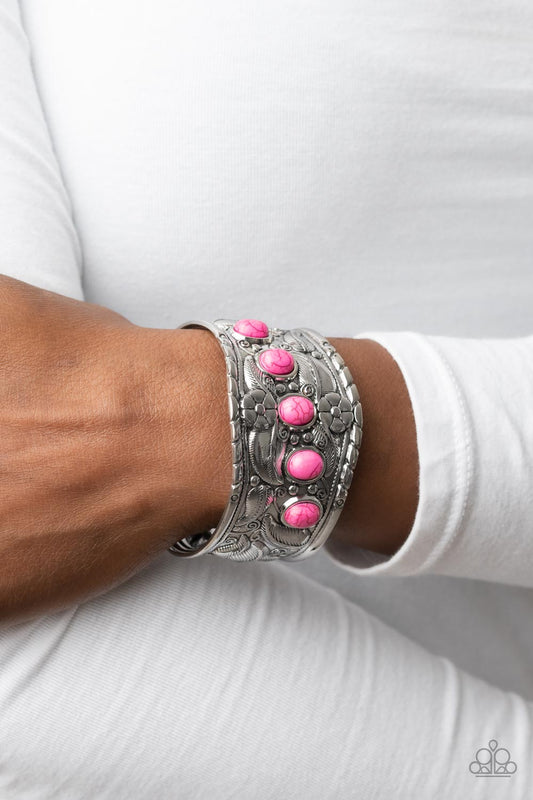 Welcome to the Badlands - Pink Santa Fe Style Cuff Bracelet Paparazzi B0789