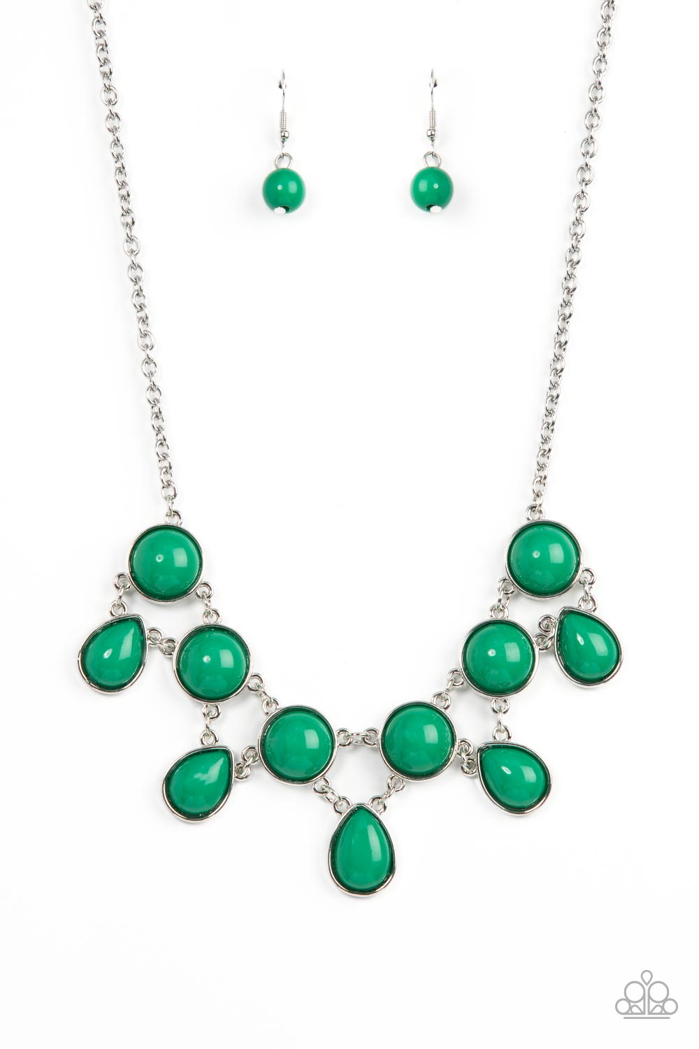 Very Valley Girl - Green Leprechaun Teardrop Bead Necklace Paparazzi N1467