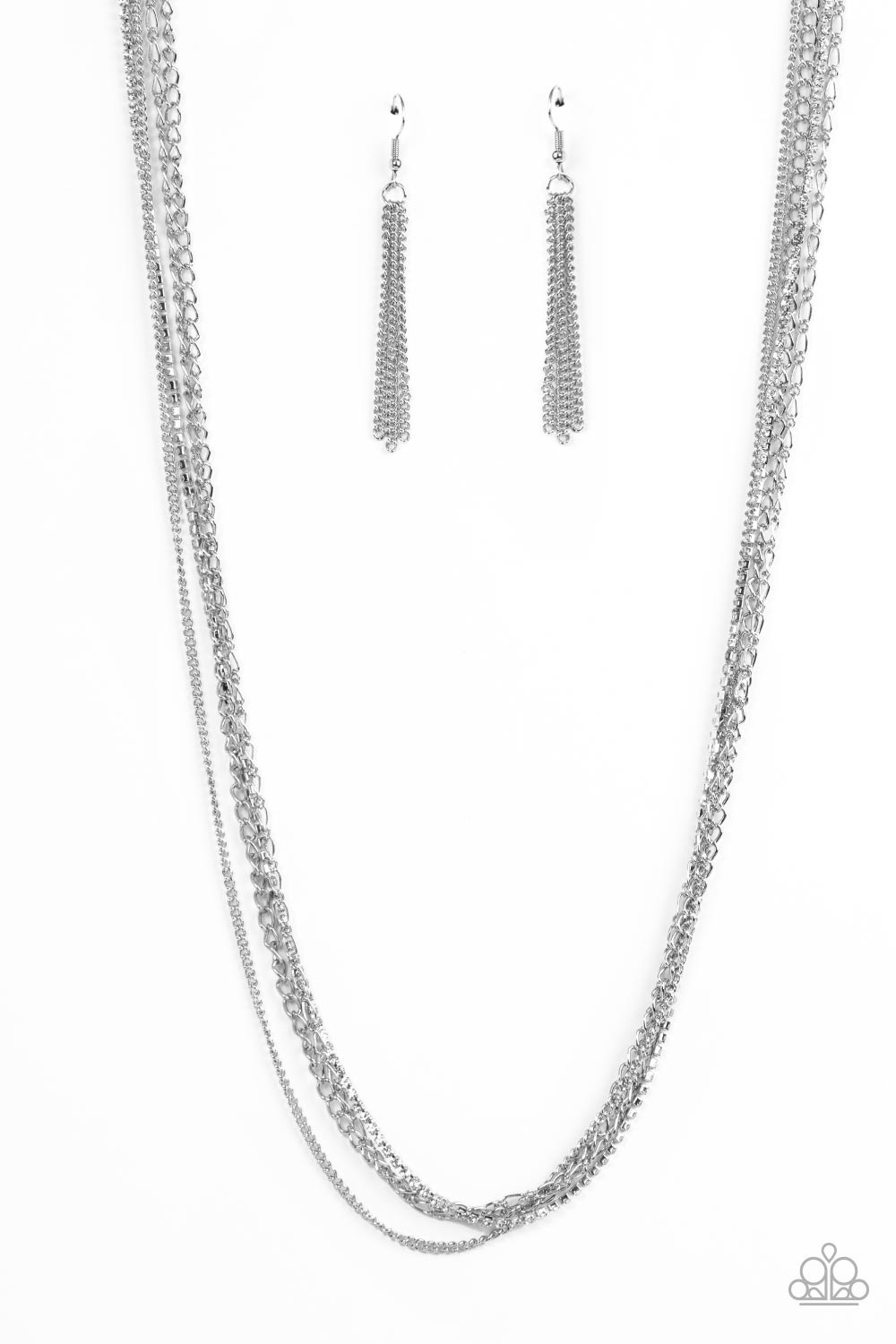 Undauntingly Urban - Silver Chain with Dainty White Rhinestone Necklace Paparazzi N0762