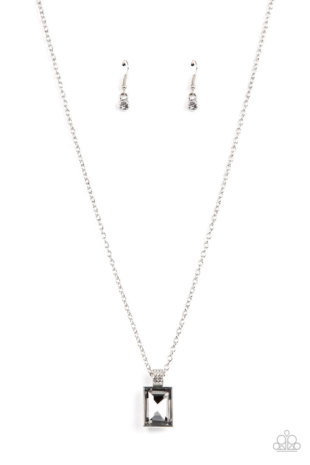 Understated Dazzle - Silver Rhinestone Necklace Paparazzi N0793