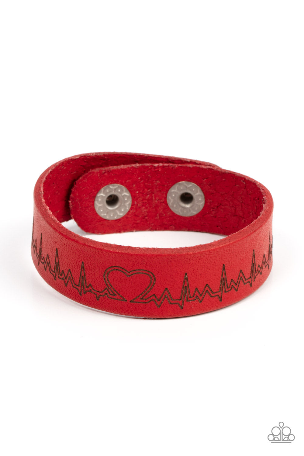 Haute Heartbeat - Red Heartbeat Bracelet Paparazzi B0291