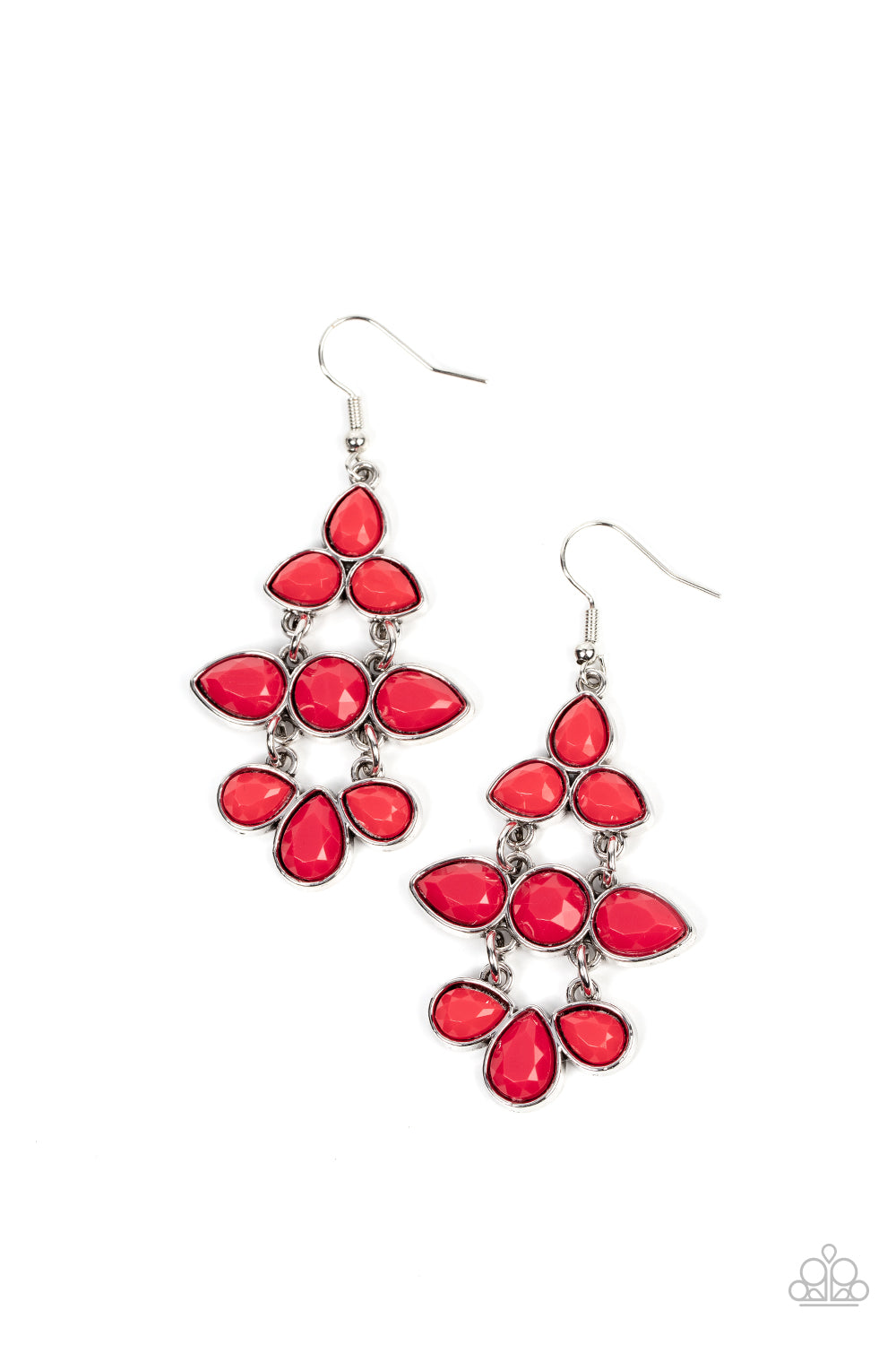 Bay Breezin - Red Chandelier Teardrop Bead Earring Paparazzi E0742