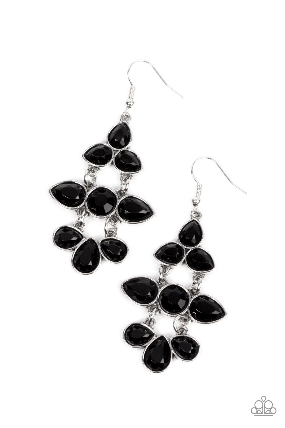 Bay Breezin - Black Chandelier Teardrop Earring Paparazzi E0932