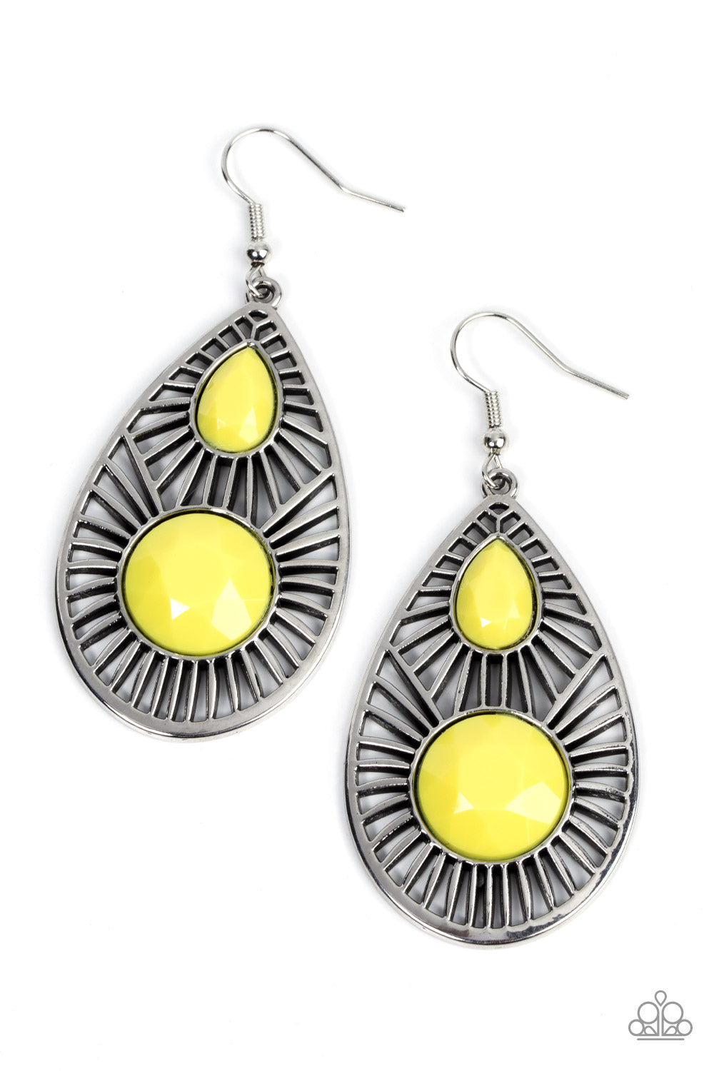 Prima Donna Diva - Yellow Teardrop Earring Paparazzi E0722