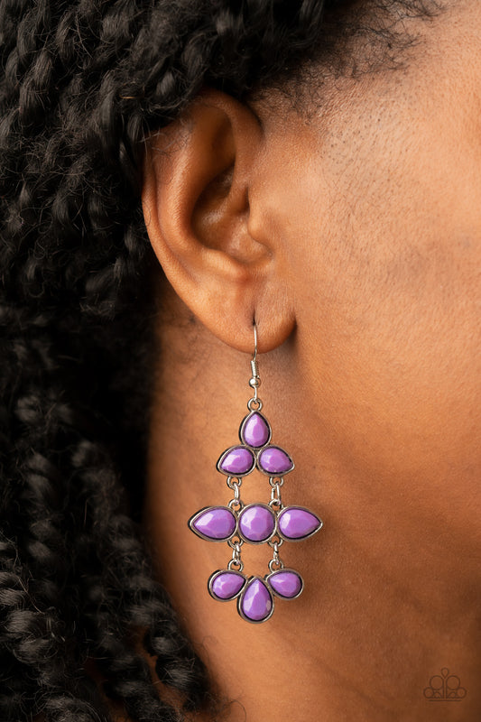 Bay Breezin - Purple Teardrop Chandelier Earring Paparazzi E1352