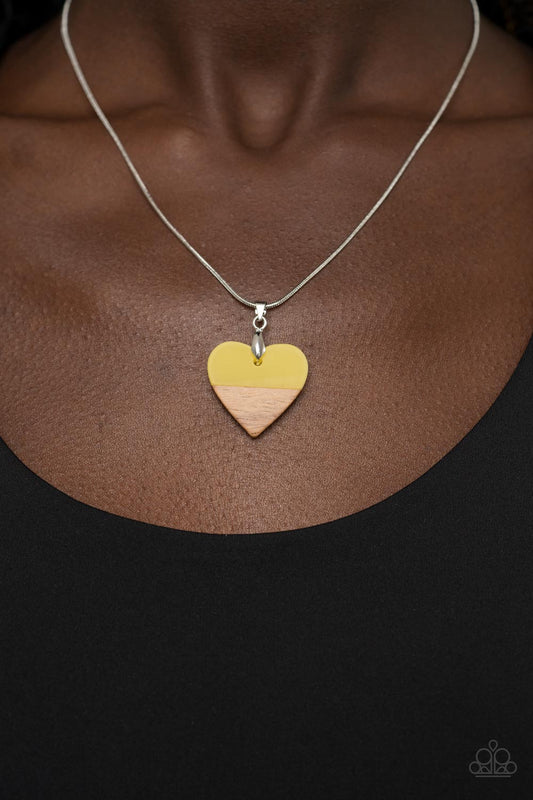 You Complete Me - Yellow Heart Necklace Paparazzi N0787