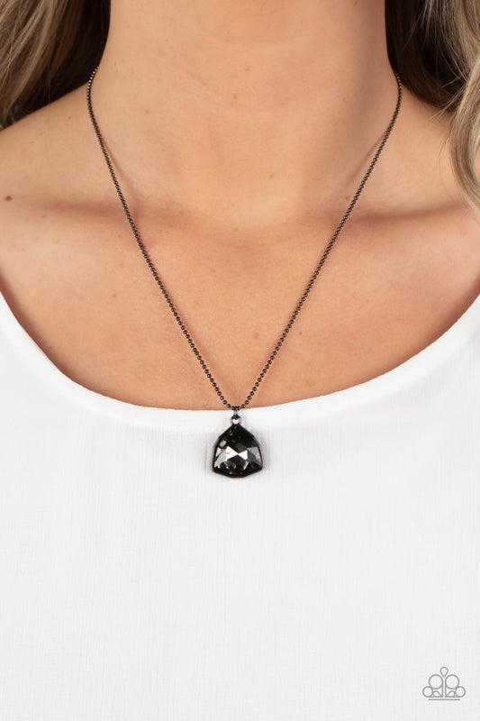 Galactic Duchess - Black Gem Necklace Paparazzi N0756