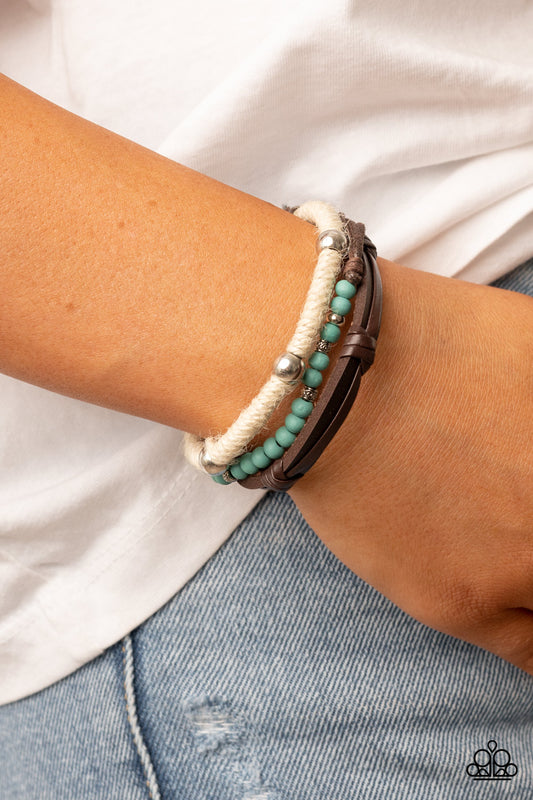 Timber Trail - Blue Urban Bracelet Paparazzi B0547