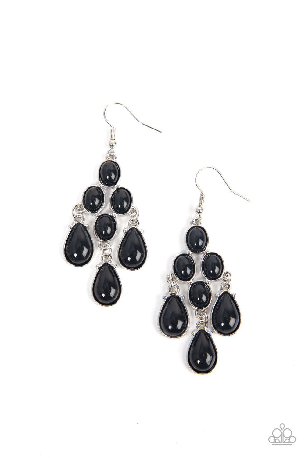 Feeling TIER-rific - Black Teardrop Chandelier Earring Paparazzi E1166