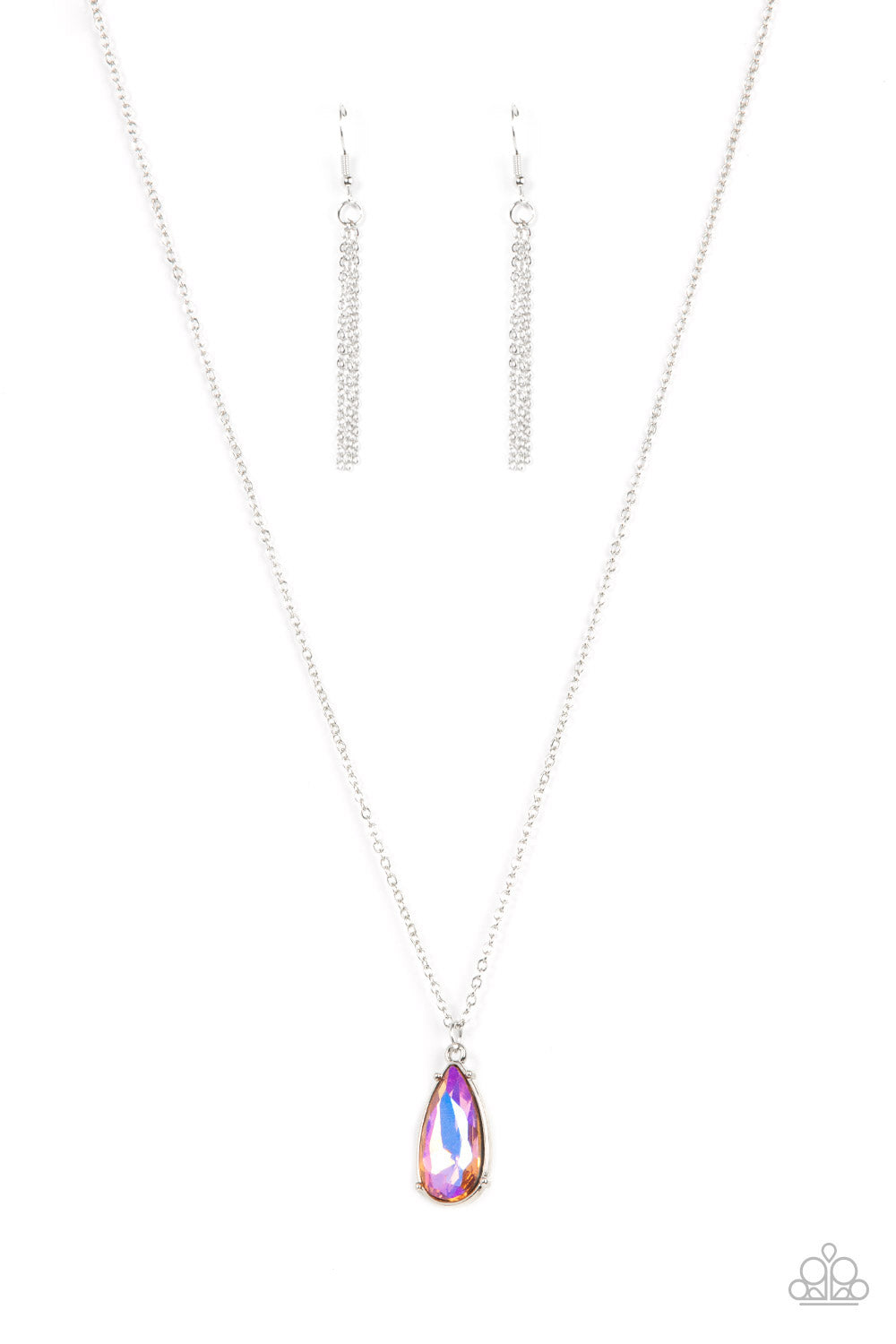 Interstellar Royal - Multi Iridescent Teardrop Necklace Paparazzi N0775