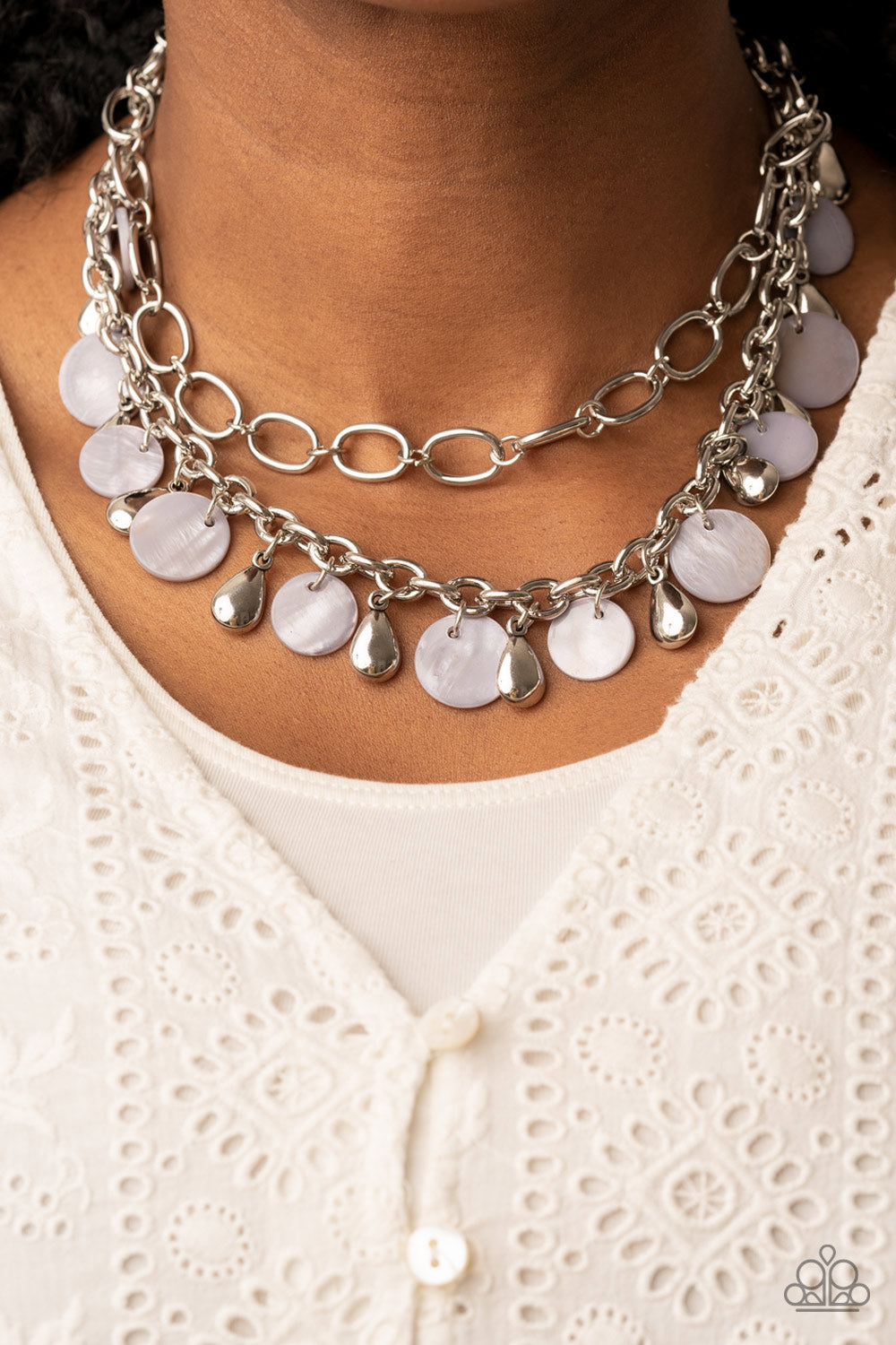 Beachfront Fabulous - Silver Necklace Paparazzi N0749