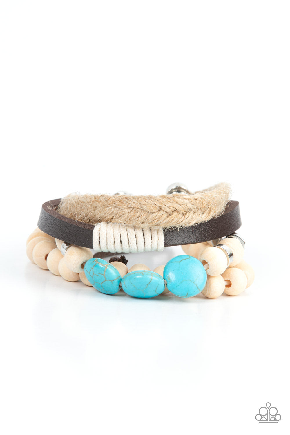 DRIFTER Away - Blue Cracked Stone Urban Bracelet Paparazzi B0488