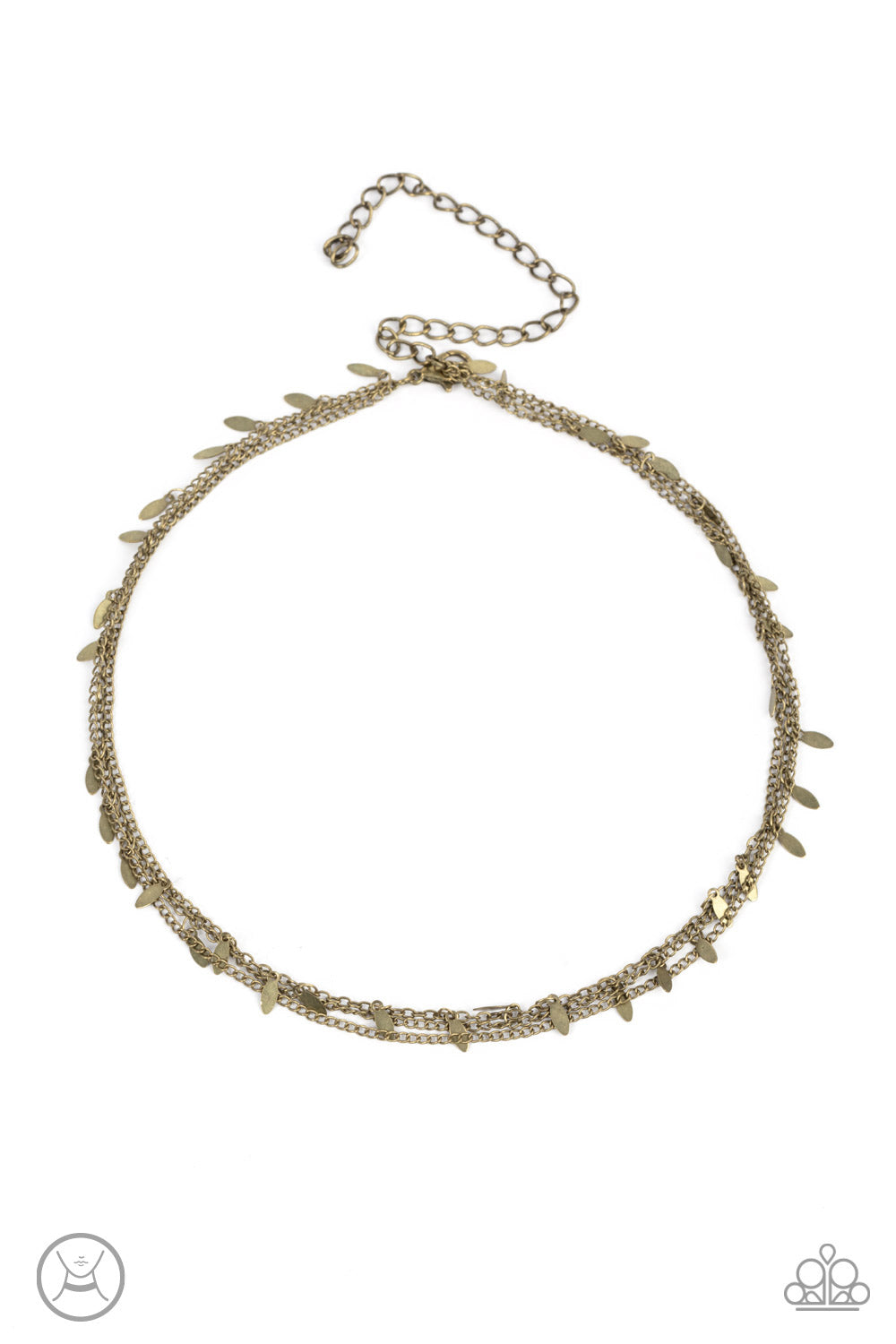 Monochromatic Magic - Brass Choker Necklace Paparazzi N0805