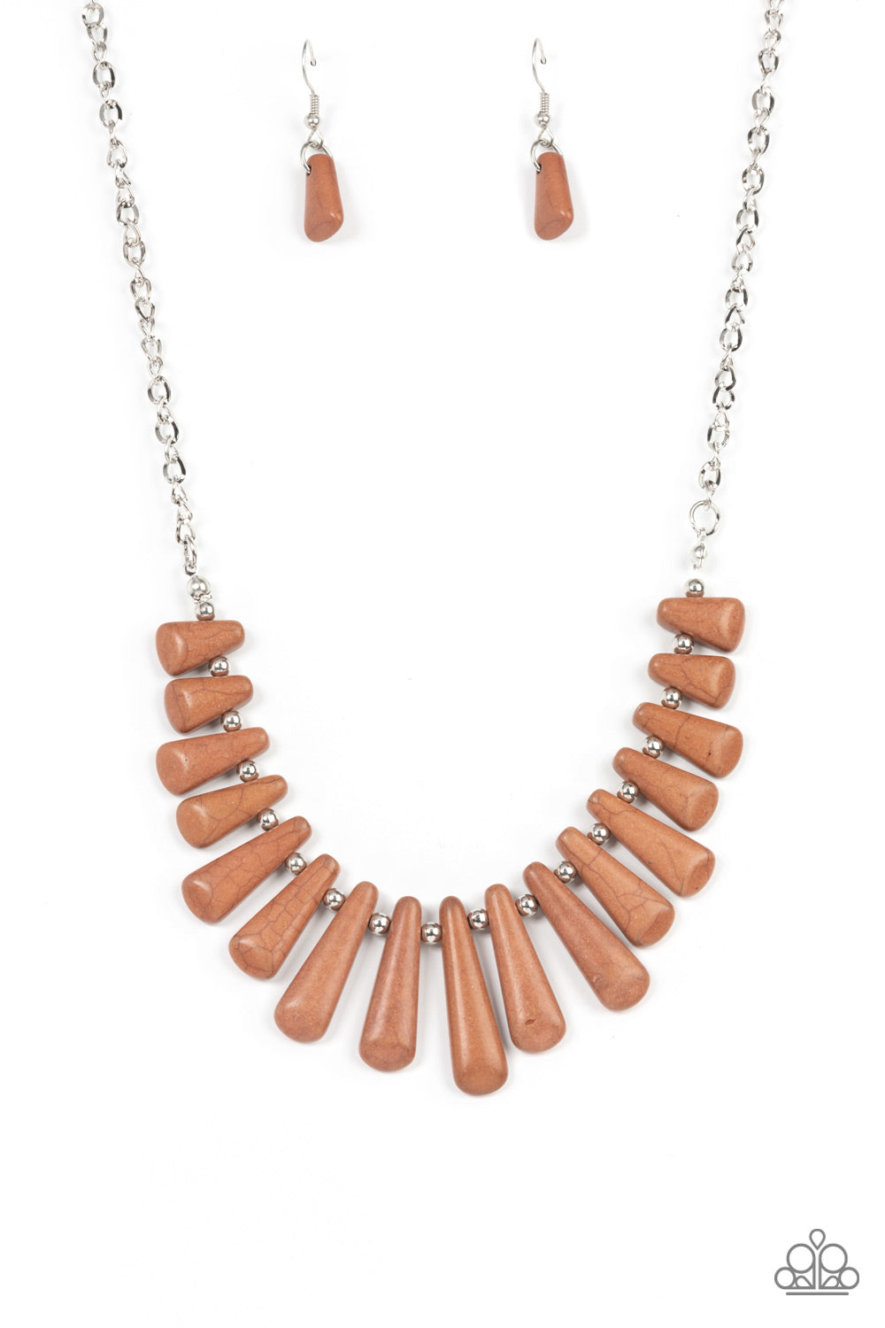 Mojave Empress - Brown Cracked Stone Necklace Paparazzi N0914