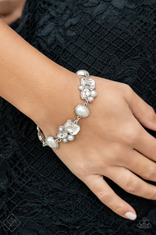 Best in SHOWSTOPPING - White Bracelet December 2021 Fashion Fix Paparazzi B0084