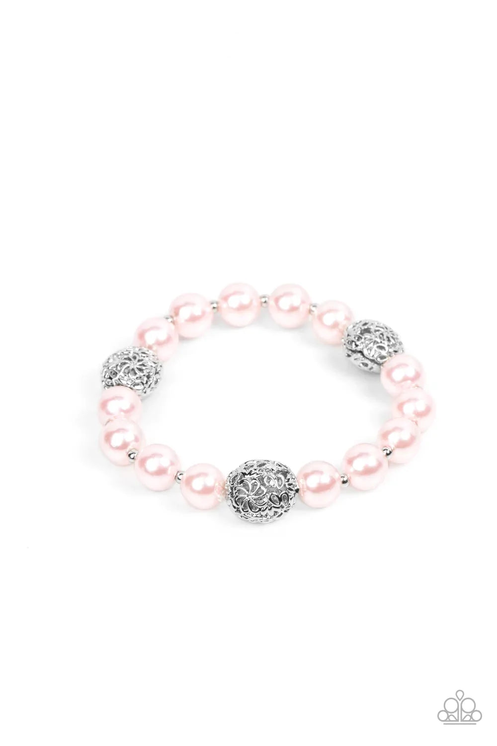 Upscale Whimsy Pink Pearl-Like Stretch Bracelet Paparazzi B0773