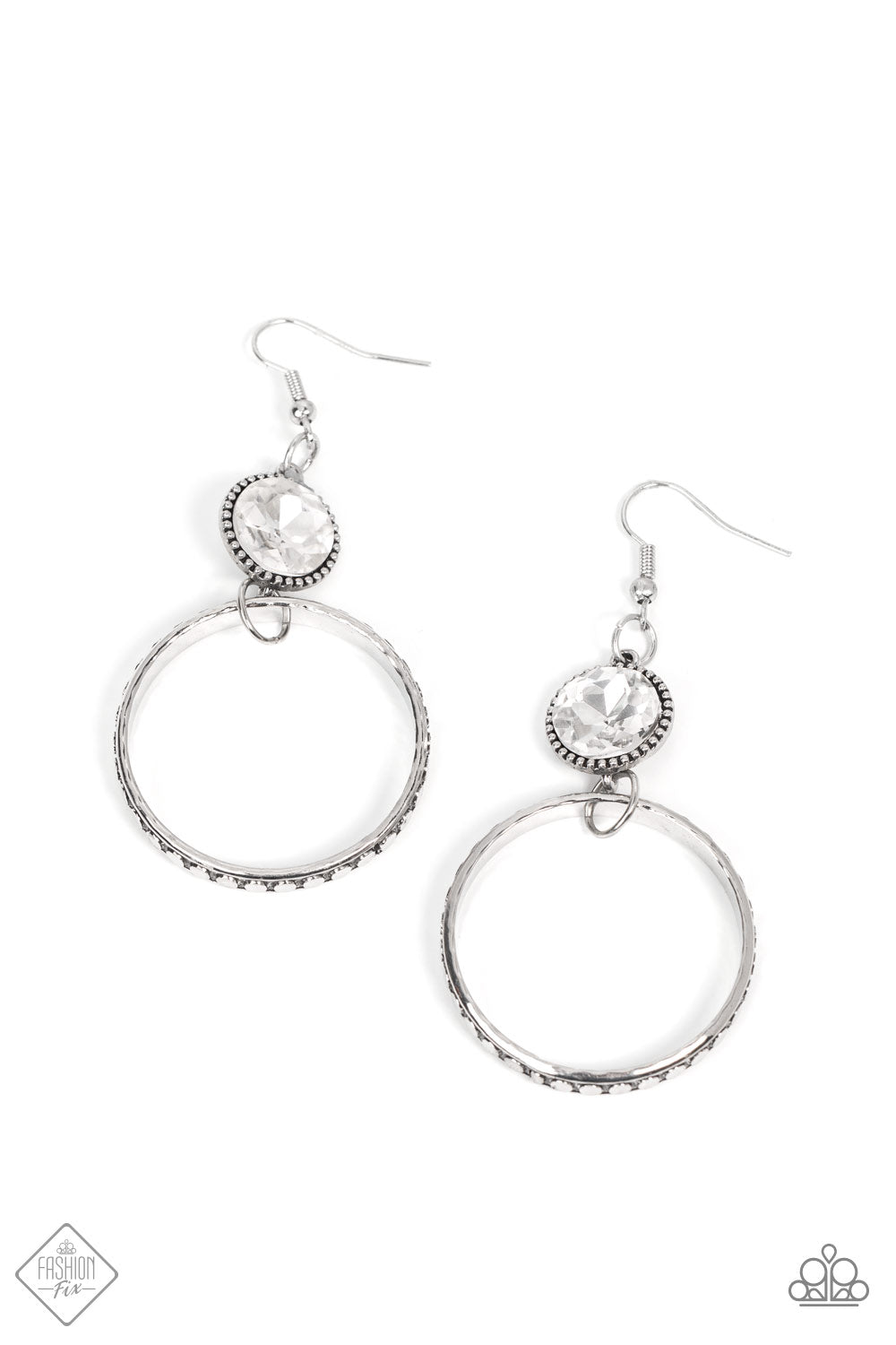 Standalone Sparkle - White Earring December 2021 Fashion Fix Paparazzi E0330