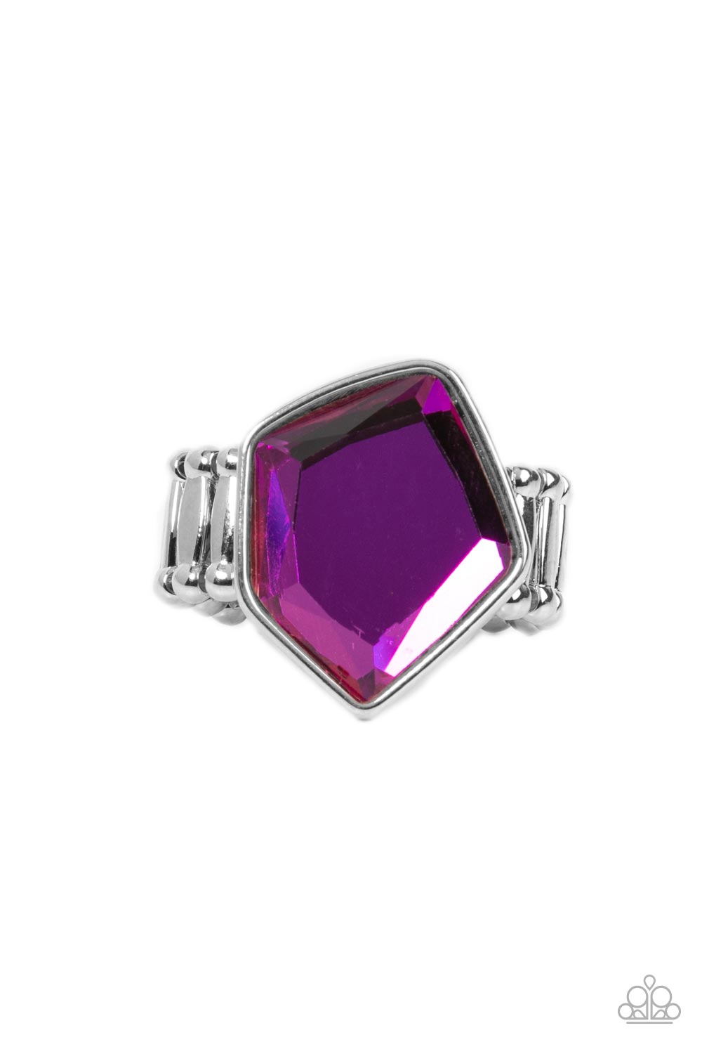 Abstract Escapade - Purple UV Finish Gem Geometric Ring Paparazzi R0401