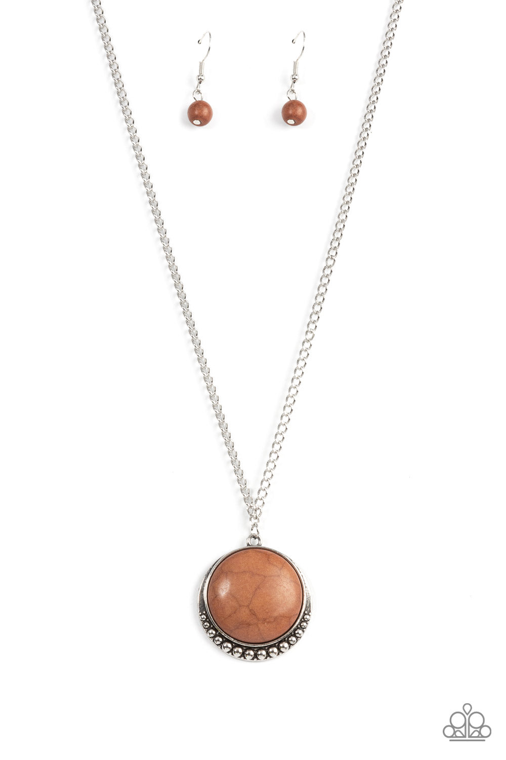 Mojave Moon - Brown Stone Santa Fe Style Necklace Paparazzi N1399