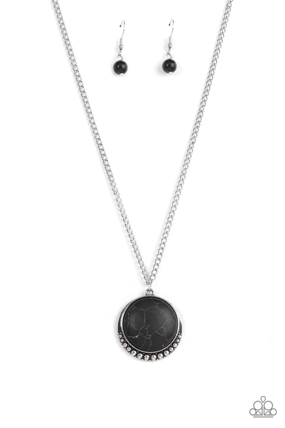 Mojave Moon - Black Stone Santa Fe Style Necklace Paparazzi N1398