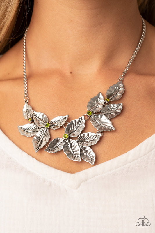 Holly Heiress - Green Leaf Necklace Paparazzi N1072