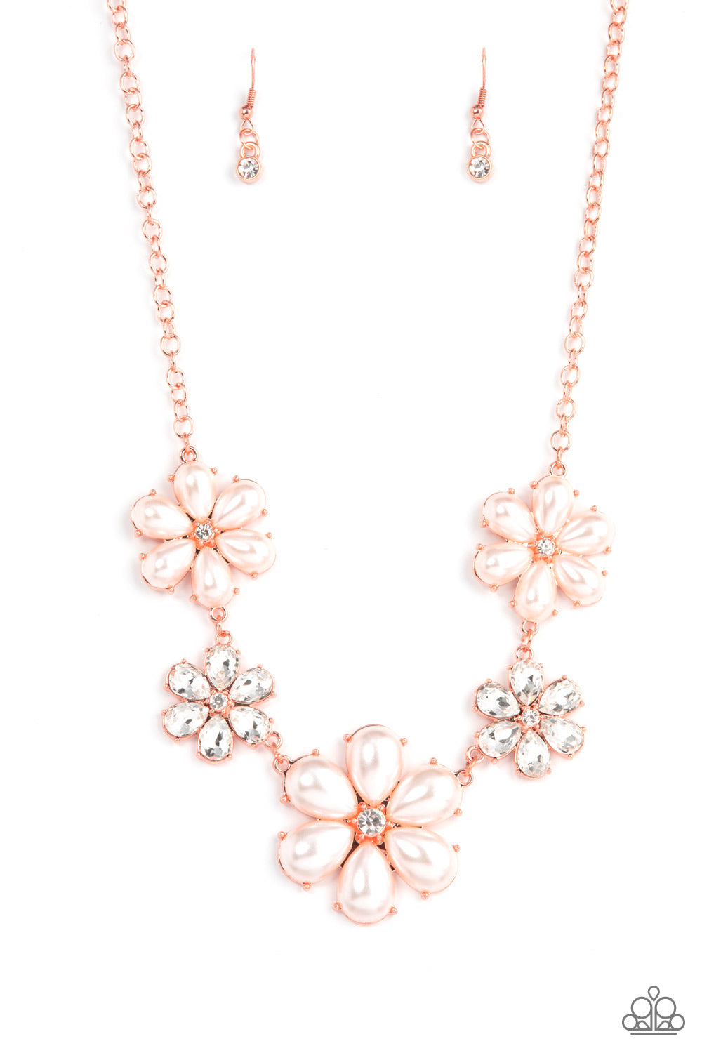 Fiercely Flowering - Copper Flower Necklace Paparazzi N0712