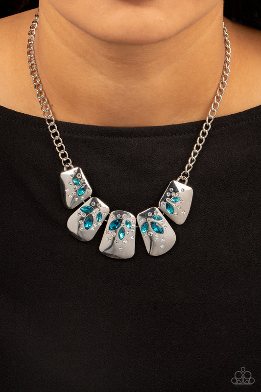 Jubilee Jingle - Blue And White Rhinestone Necklace Paparazzi N0864