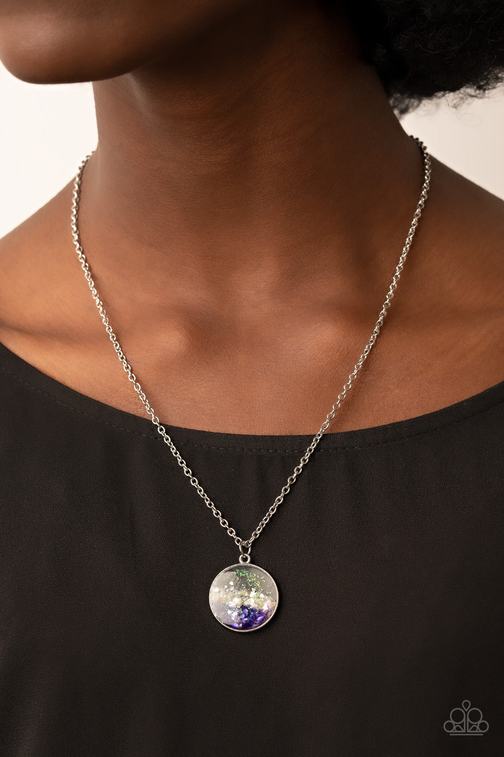 Completely Crushed - Purple Iridescent Necklace Paparazzi N0786