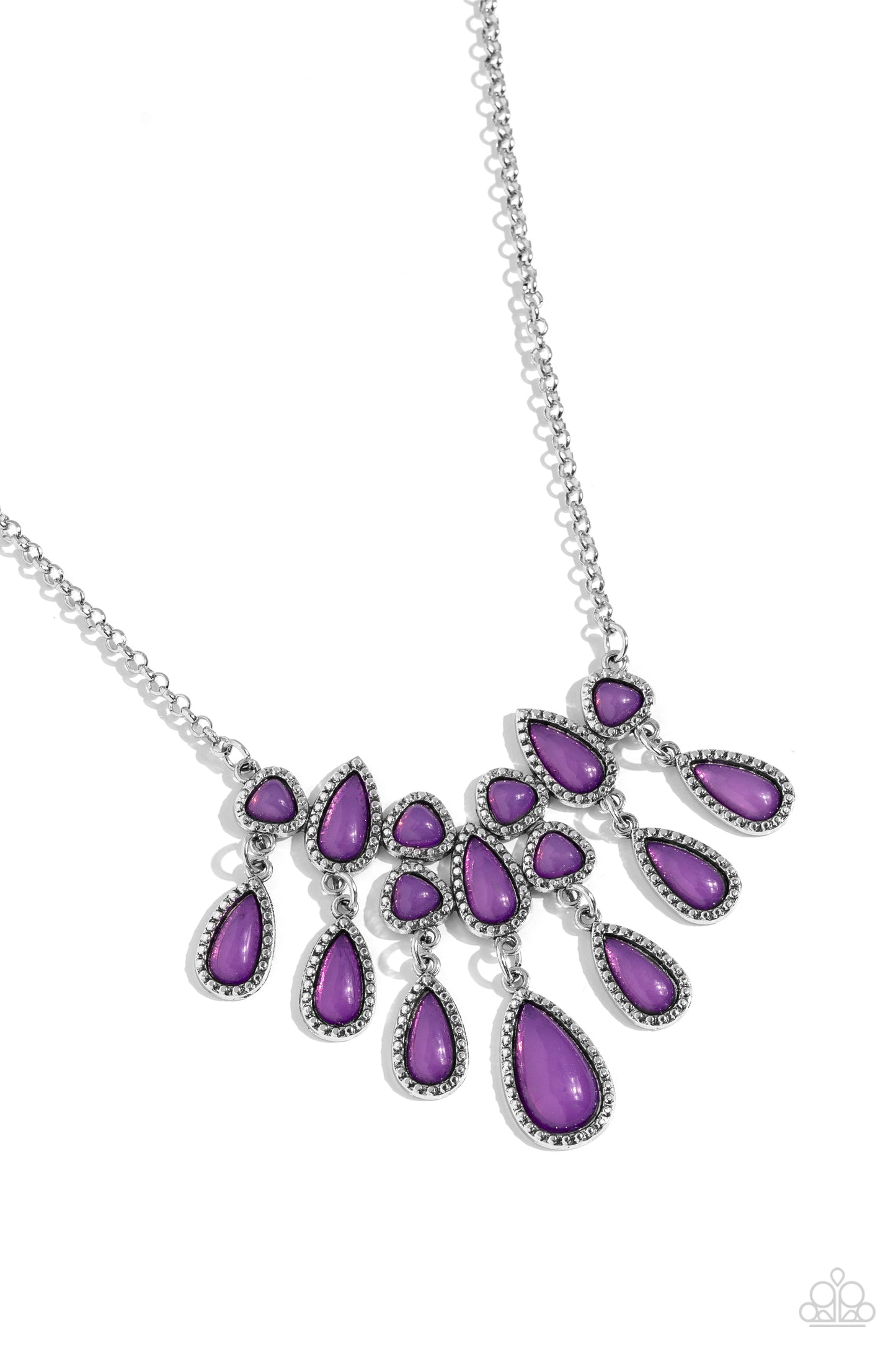 Exceptionally Ethereal - Purple Glassy Teardrop Necklace Paparazzi N1694