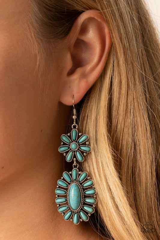 Richly Rustler - Blue Turquoise Stone Santa Fe Style Earring Paparazzi E0925