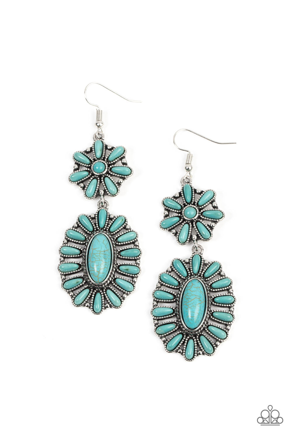 Richly Rustler - Blue Turquoise Stone Santa Fe Style Earring Paparazzi E0925