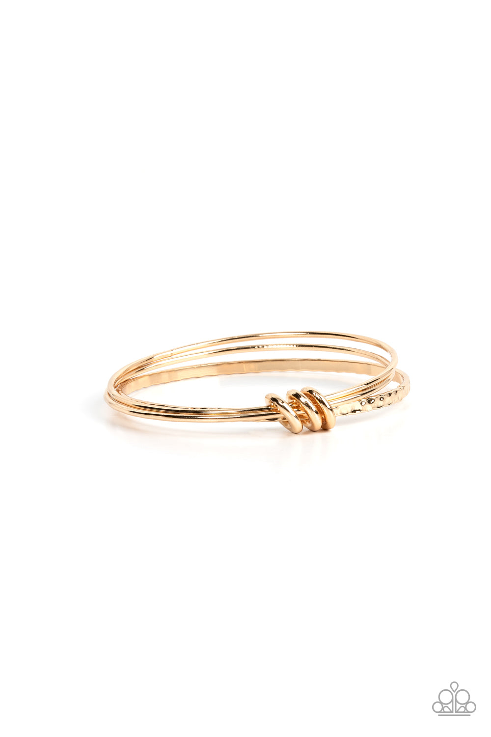 Bauble Bash - Gold Bangle Bracelet Paparazzi B0331