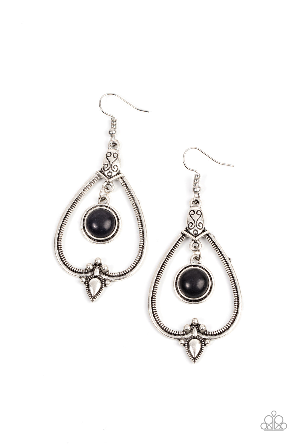 Rocky Mountain Royalty - Black Stone Santa Fe Style Earring Paparazzi E1614